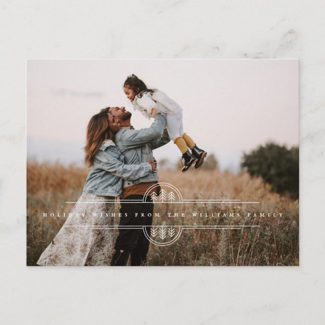 Carte de Noël moderne Arbre bannière Appartement (Devant)