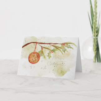 Carte de Noël moderne aux fêtes de Noël aquarelle