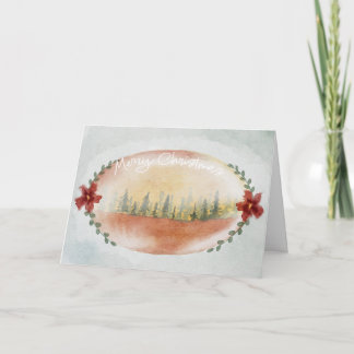 Carte de Noël moderne aux fêtes de Noël aquarelle
