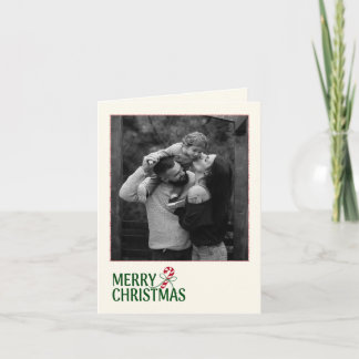 Carte de Noël moderne avec canne à bonbons