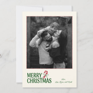 Carte de Noël moderne avec canne de bonbon