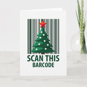 Carte de Noël moderne avec code-barres