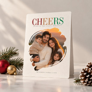 Carte de Noël Moderne avec Photo de Famille en Che