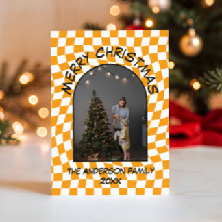 Carte de Noël moderne avec photo en arc