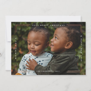 Carte de Noël moderne avec une photo pour souhaite