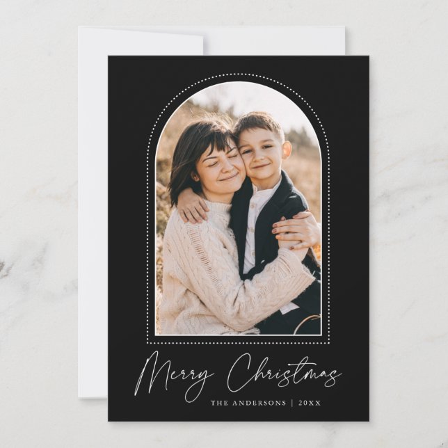 Carte de Noël moderne avec votre photo verticale e (Devant)