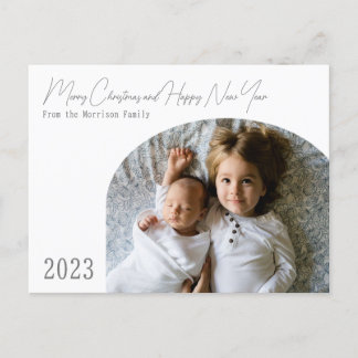 Carte de Noël moderne Boho Chic en forme d'arche 