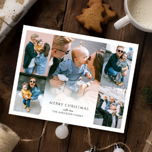 Carte de Noël moderne de collage de photo
