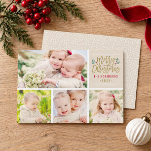 Carte de Noël Moderne en Collage de Photos