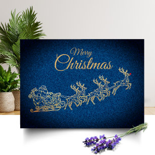 Carte de Noël moderne en or et lignes Art