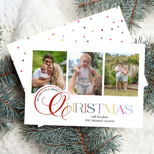Carte de Noël Moderne et Colorée avec 3 Photos et