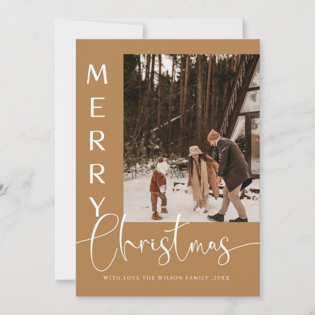 Carte de Noël moderne et tendance avec photo (Devant)
