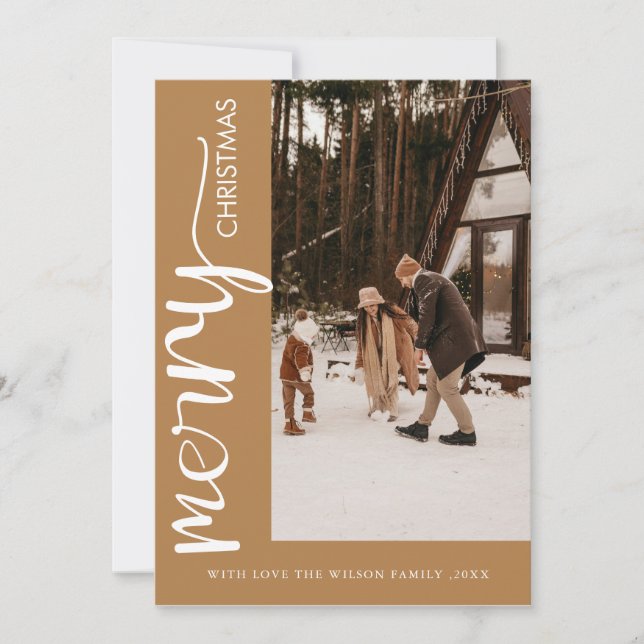 Carte de Noël moderne et tendance avec photo (Devant)