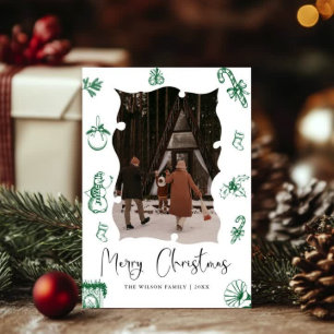 Carte de Noël moderne et tendance avec photo