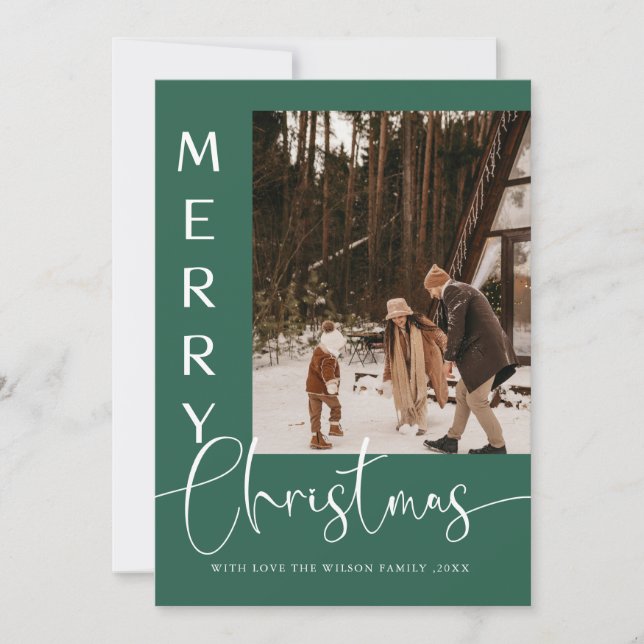 Carte de Noël moderne et tendance avec photo (Devant)