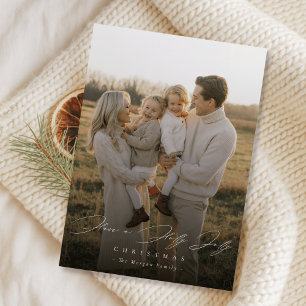 Carte de Noël Moderne Famille Photo Joyeuse