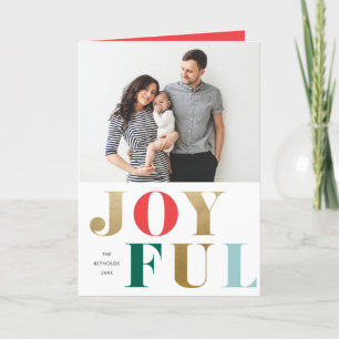 Carte de Noël Moderne Joyeuse Élégante 2 Photos