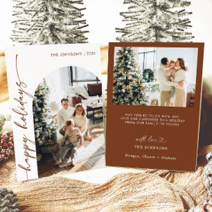 Carte de Noël moderne Joyeuses Fêtes avec photo