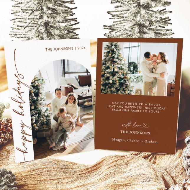 Carte de Noël moderne Joyeuses Fêtes avec photo (Créateur téléchargé)