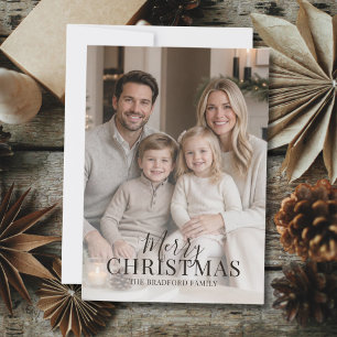 Carte de Noël Moderne Minimaliste avec Photo