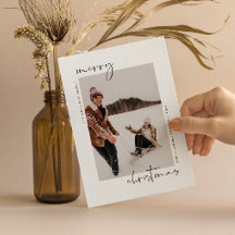 Carte de Noël moderne minimaliste avec photo