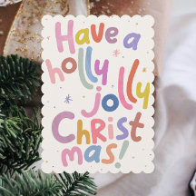 Carte de Noël moderne minimaliste colorée