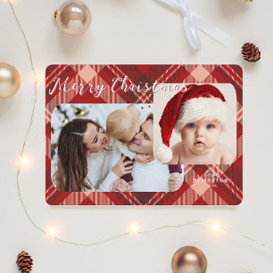 Carte de Noël moderne   Photo Plaid Traditionnelle