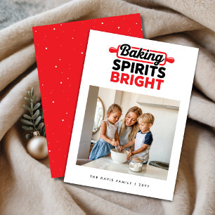 Carte de Noël Moderne pour Famille avec Photo "Bak