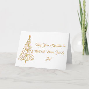 Carte de Noël moderne professionnelle blanche et o