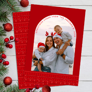 Carte de Noël moderne Red Nordic Arch