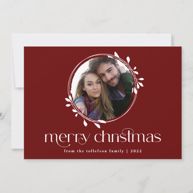 Carte de Noël moderne simple avec une photo unique (Devant)