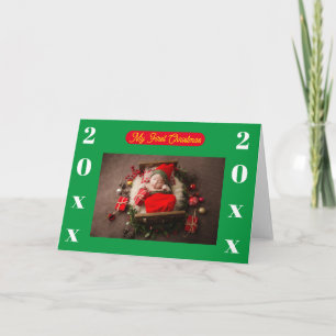 Carte de Noël -Mon premier Noël -Ajouter photo/ann