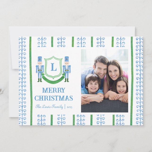 Carte de Noël Monogramme Casse-Noisette (Devant)