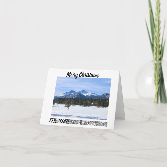 Carte de Noël Montagnes enneigées (Devant)