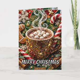 Carte de Noël Mosaïque Chocolat Chaud Joyeux Noël