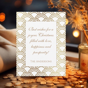 Carte de Noël motif Art déco d'or