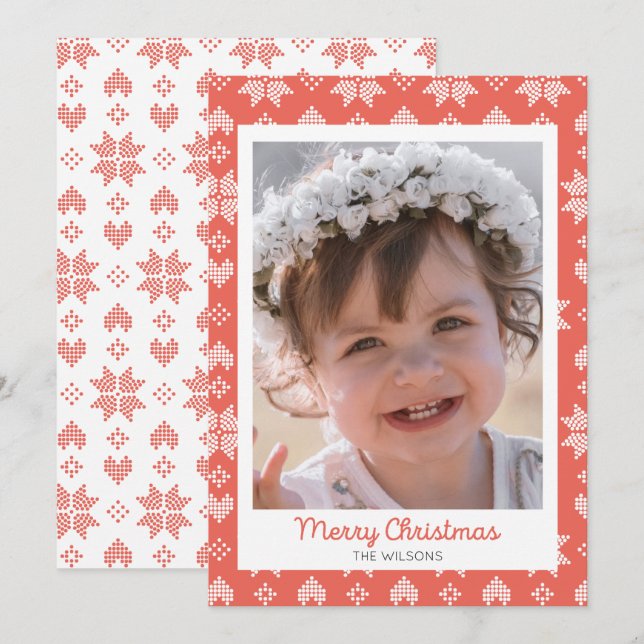 Carte de Noël Motif de Sweat Rouge (Devant / Derrière)