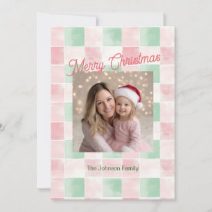 Carte de Noël Motif rose Retro
