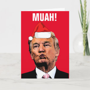 CARTE DE NOËL "MUAH!" AVEC BAISER DE DONALD TRUMP