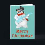 Carte de Noël musicale Snowman<br><div class="desc">Musical Snowman avec cartes de Noël de guitare - Peinture MIGNED - Joyeux Noël - Personnalisable</div>