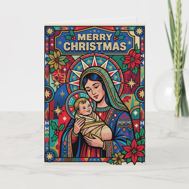 Carte de Noël Nativité de Marie et Jésus (Devant)