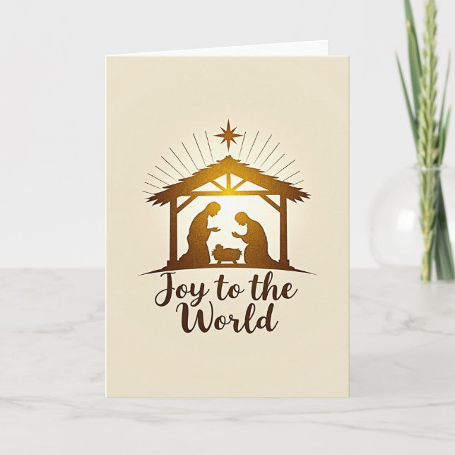 Carte de Noël Nativité Joie au Monde (Devant)