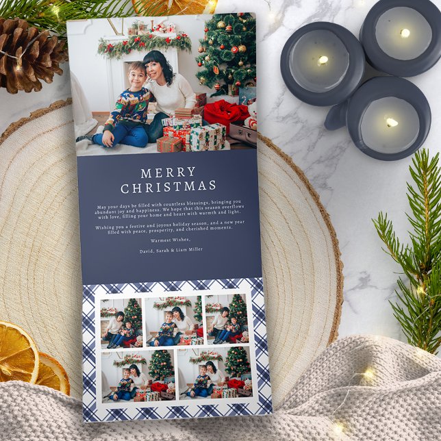 Carte de Noël Navy pliable en trois volets (Navy Christmas Tri-fold Card
)