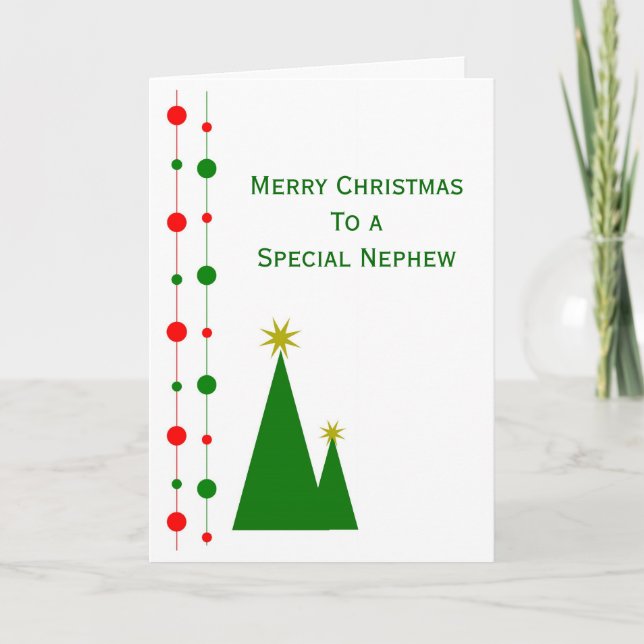 Carte de Noël Nephew Arbres de Noël (Devant)