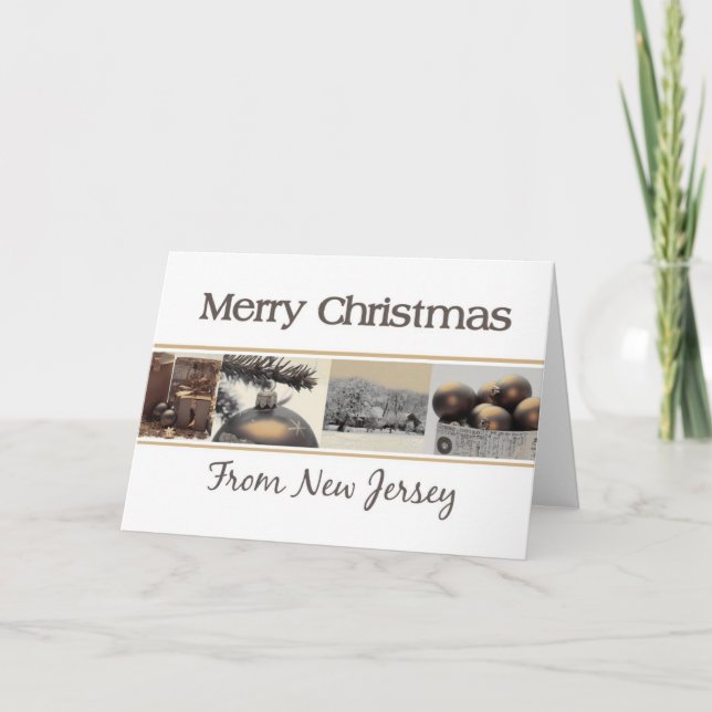 Carte de Noël New Jersey avec ornements (Devant)