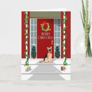 Carte de Noël - Noël de berger allemand