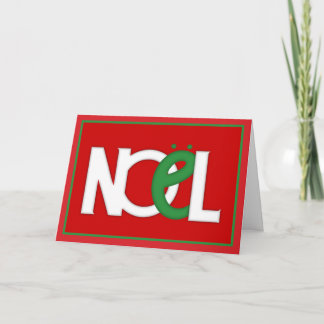 Carte de Noël NOEL rouge français