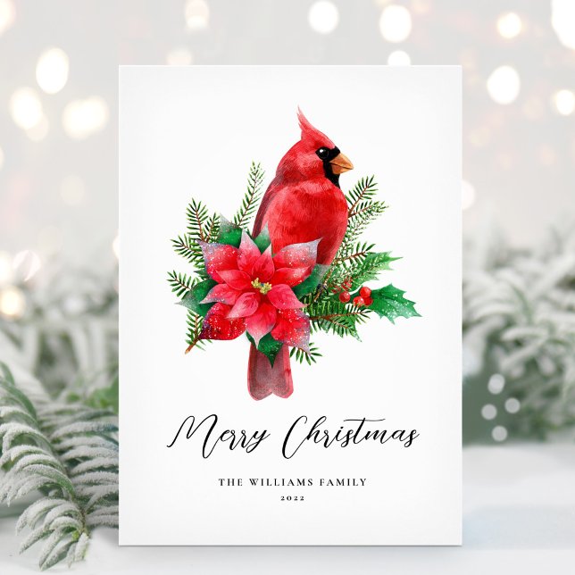 Carte de Noël non-phographique avec un Cardinal (Créateur téléchargé)