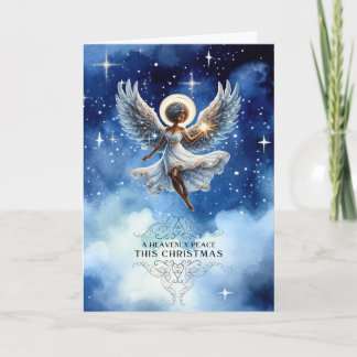 Carte de Noël non-photo d'un ange afro-américain 