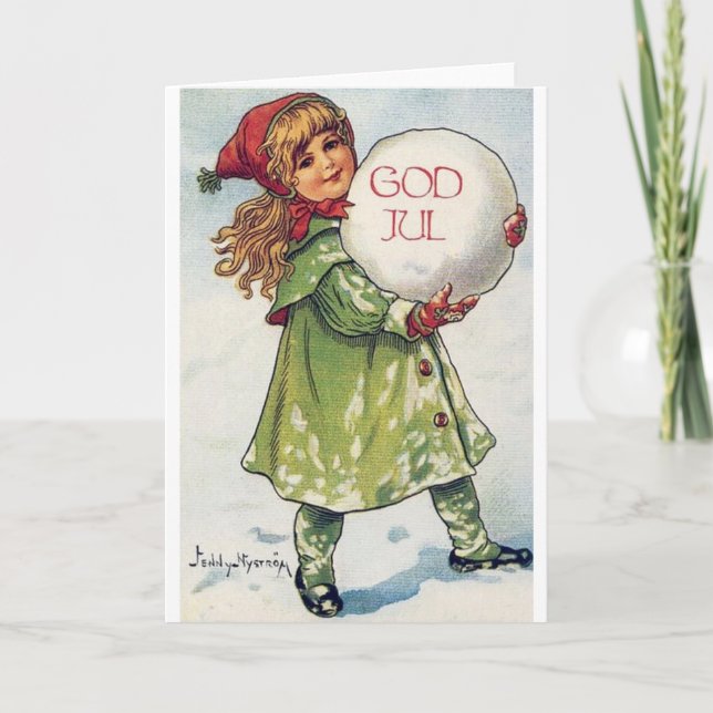 Carte de Noël norvégienne/danoise victorienne (Devant)